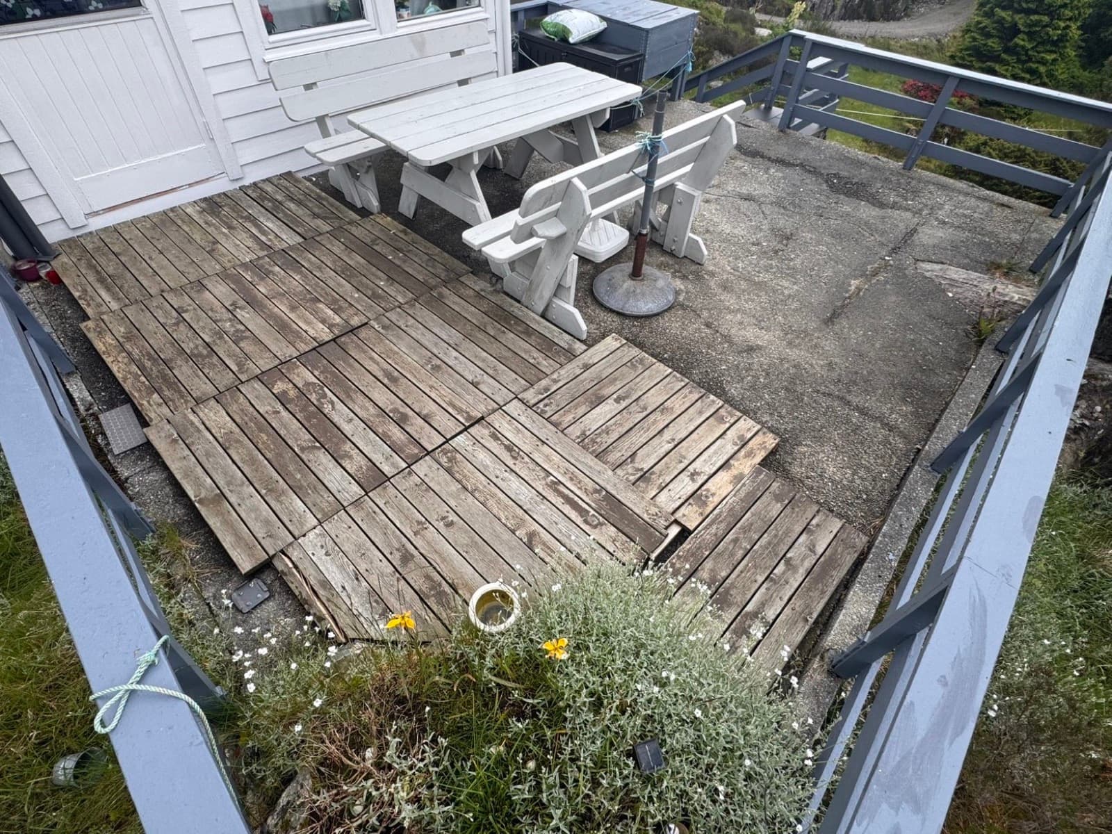 Ny terrasse, før